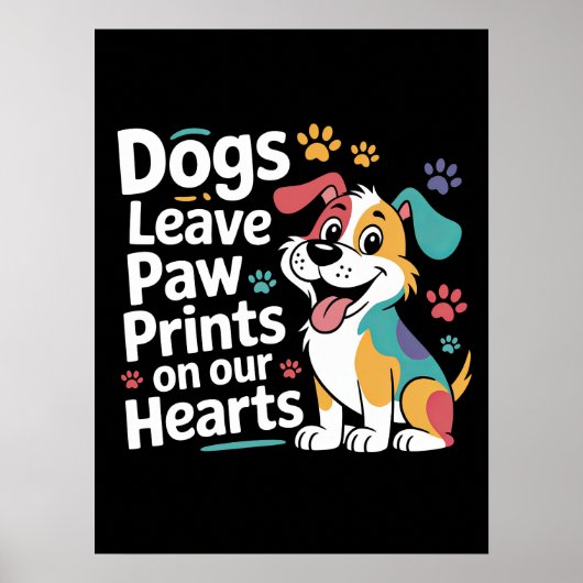 Paw drukt oprechte hondenerfenis af poster (Voorkant)