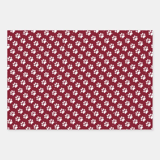 Paw Drukt roze rood blauw kerstdag af Inpakpapier Vel (Voorkant 3)