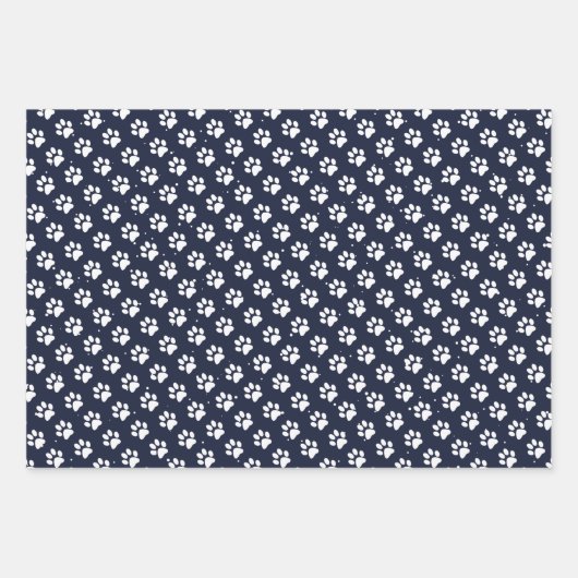 Paw Drukt roze rood blauw kerstdag af Inpakpapier Vel (Voorkant 2)