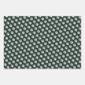 Paw Drukt sneeuwblauw met groene kerst Inpakpapier Vel (Voorkant)