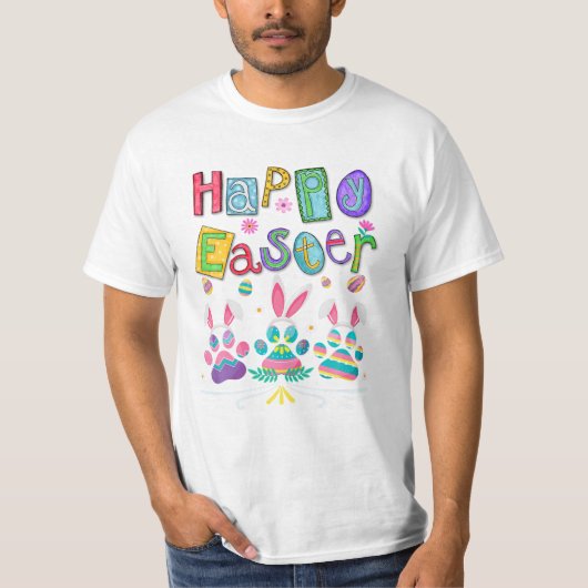 Paw Eggs Happy Paasdag Hond T-shirt (Voorkant)