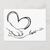 Paw en hand liefde briefkaart (Voorkant)