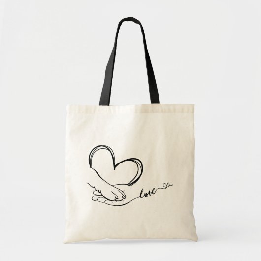 Paw en hand liefde tote bag (Voorkant)