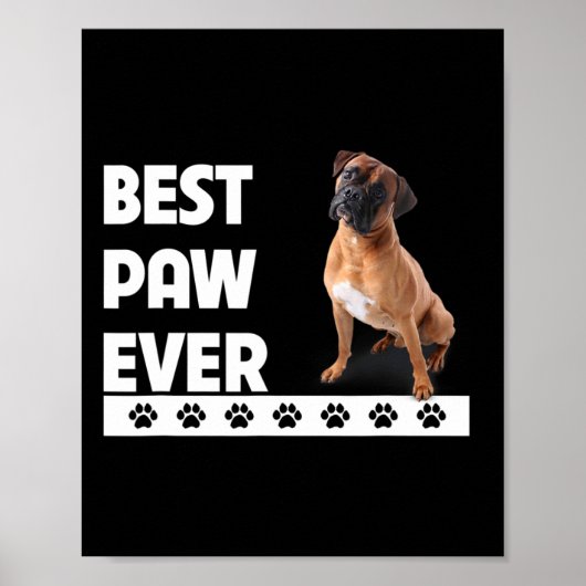 Paw Ever Boxer Bulldog Pap Vaders Dag Hondenliefhe Poster (Voorkant)