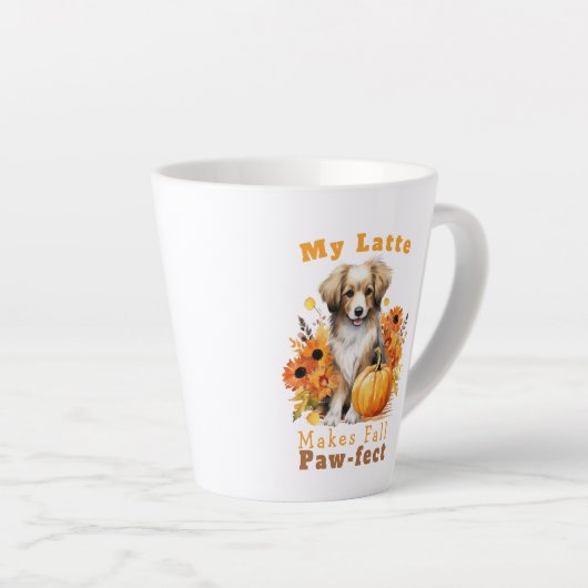 Paw-Fect herfsthond Latte Mok (Rechterhoek)