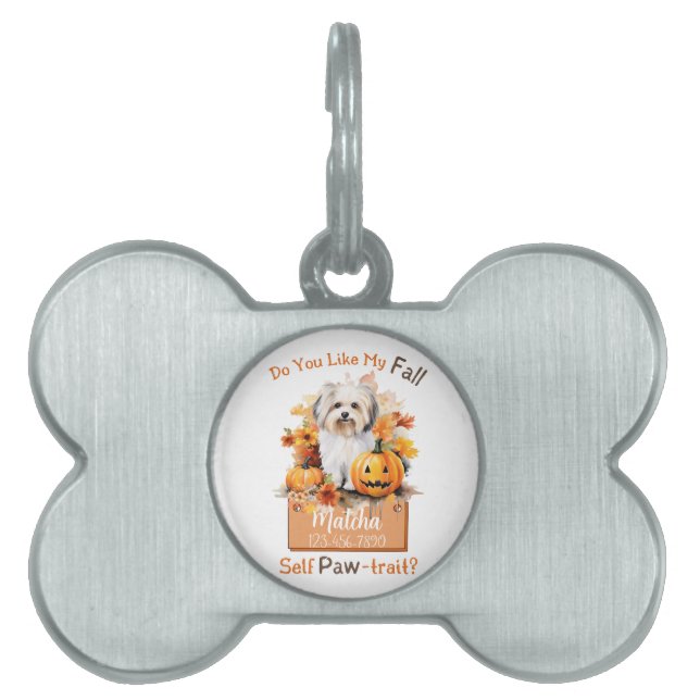  Paw-Fect herfsthond Matcha Huisdieren Naamplaatje (voorkant)