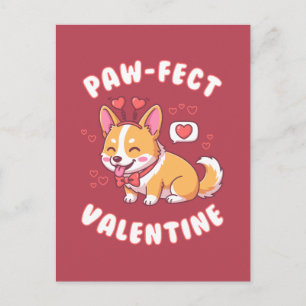 Paw-Fect Valentijnsdag - Corgi Hond Valentijnscade Briefkaart