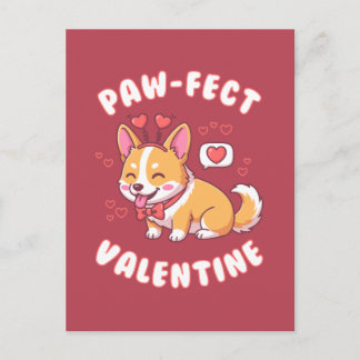 Paw-Fect Valentijnsdag - Corgi Hond Valentijnscade Briefkaart