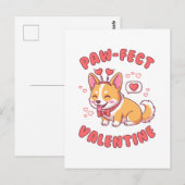 Paw-Fect Valentine - Corgi Dog Valentine Gift Briefkaart (Voorkant / Achterkant)