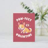 Paw-Fect Valentine - Corgi Dog Valentine Gift Briefkaart (Staand voorkant)