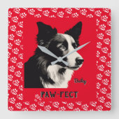 Paw-fect Vierkante Klok (Voorkant)