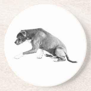 Paw Forward—Pitbull Mix Mini Art Zandsteen Onderzetter