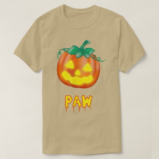 Paw Funny Halloween Family JackOLantern Pumpkin T-shirt (Design voorkant)
