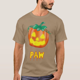 Paw Funny Halloween Family JackOLantern Pumpkin T-shirt