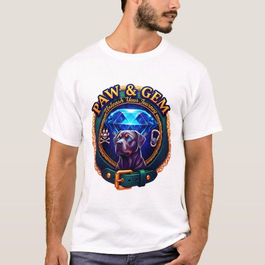 Paw & Gem Luxury Adventure Pet Lover T-Shirt (Voorkant)