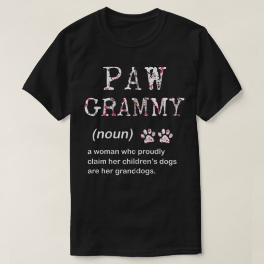 Paw Grammy Dog Grandma Women for kerstmoeder" T-shirt (Design voorkant)