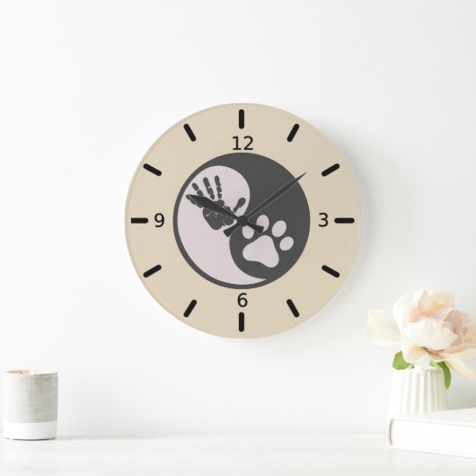 Paw Hand Yin Yang Grote Klok (Huis)