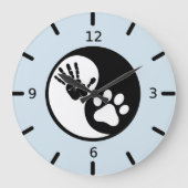 Paw Hand Yin Yang Grote Klok (Voorkant)
