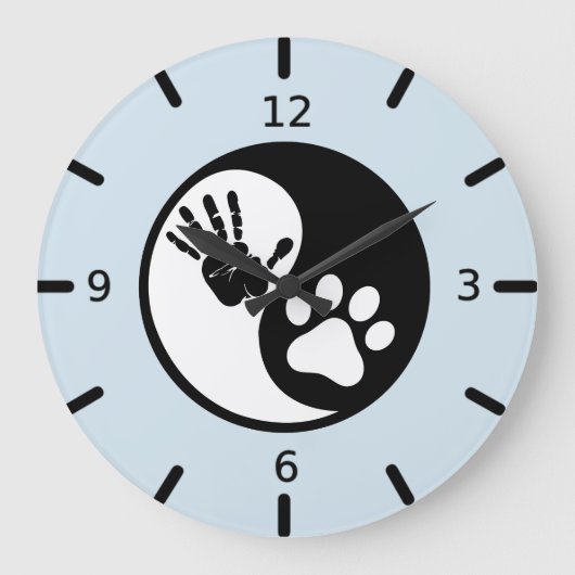 Paw Hand Yin Yang Grote Klok (Voorkant)