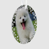 Paw Harten en Prints Frame Aangepaste Foto van Hui Ornament (voorkant)