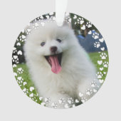Paw Harten en Prints Frame Aangepaste Foto van Hui Ornament (voorkant)