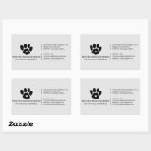 Paw Heart Pet Dog Cat Business Rechthoekige Sticker (Vel)