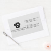Paw Heart Pet Dog Cat Business Rechthoekige Sticker (Envelop)