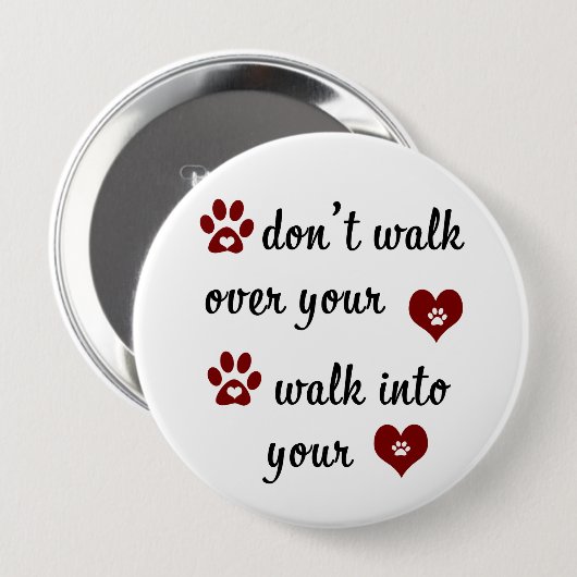 Paw Heart Quote Button (Voorkant /achterkant)