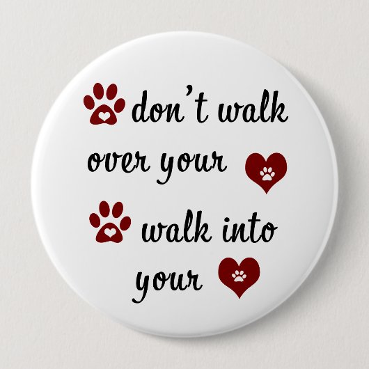 Paw Heart Quote Button (Voorkant)