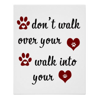 Paw Heart Quote Glanzend Poster