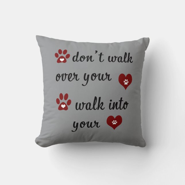 Paw Heart Quote Kussen (Voorkant)