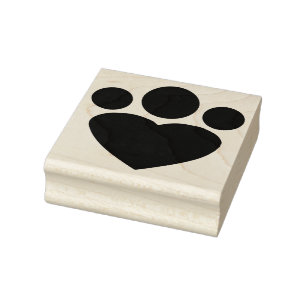 Paw Heart Rubber Art Stempel