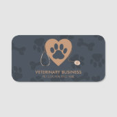Paw Heart Stethescope Pet Doctor Veterinair Naamplaatje (Voorkant)