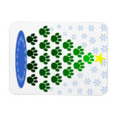 Paw Here Premium magneet "Paw Prints Kerstboom (Horizontaal)