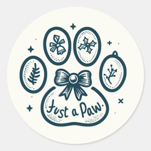 Paw-Holiday Cheer: Feestelijke Kerst Paws Sticker (Voorkant)