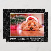 Paw Humbug Pet Black Foto Feestdagenkaart (Voorkant / Achterkant)