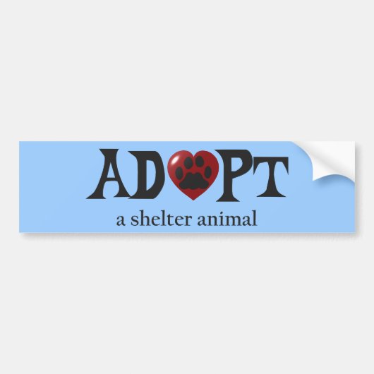 Paw in Red Heart Shelter Animal Bumpersticker (Voorkant)