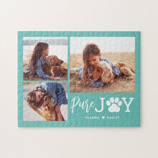 Paw Joy EDITABLE COLOR persoonlijke puzzle Legpuzzel (Horizontaal)