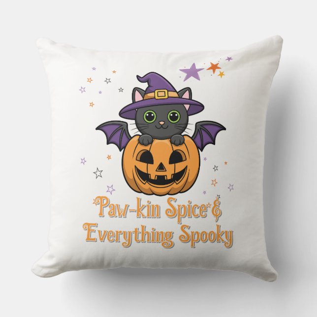 Paw-kin Spice & Everything Spooky | Halloween Kussen (Voorkant)
