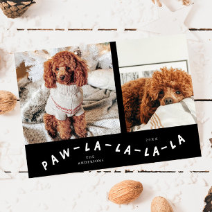 Paw-La-La-La-La Black Pet Foto Vakantie Kaart