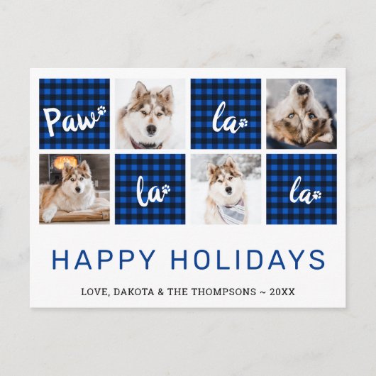 Paw La La La La Blue Buffalo Pset Photo Collage Feestdagenkaart (Voorkant)