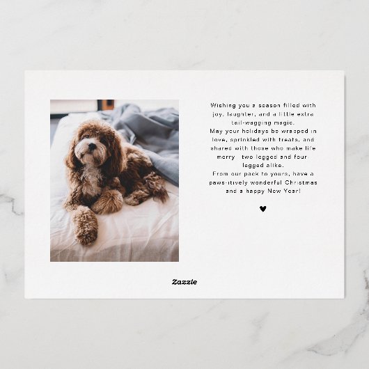 Paw-la-la-la-la leuke huisdier kerstfoto folie feestdagenkaart (Achterkant)