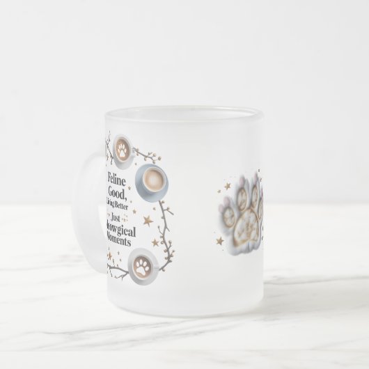 Paw Latte Forest Mok - Feline Magic in elke slok (Voorkant links)