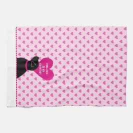 Paw-Lease Be My Valentijn Black Dog Keukenhanddoek