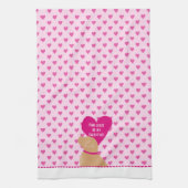 Paw-Lease Be My Valentijn keukenhanddoek (Verticaal)