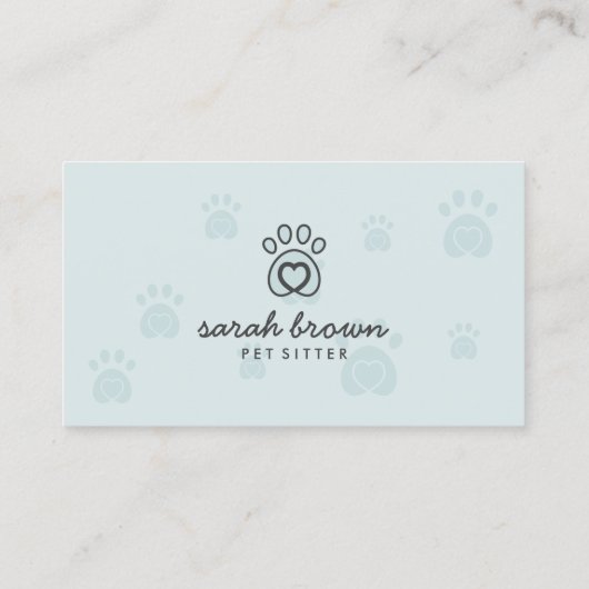 Paw Logo Elegant Pet Appointment Visitekaartje (Achterkant)