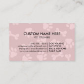 Paw Logo in heart Pet Groomer Sitting Service Visitekaartje (Achterkant)