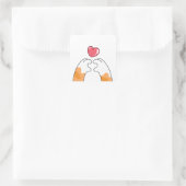 Paw Love: Cute Cat Paws Illustration Vierkante Sticker (Tas)