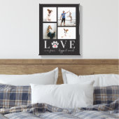 Paw Love Editable Color Pet Photo Canvas Afdruk (Insitu (Slaapkamer))