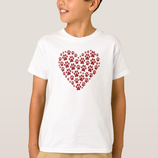 Paw Love Hart Kinderen T-shirt (Voorkant)
